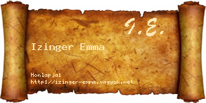 Izinger Emma névjegykártya